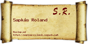 Sapkás Roland névjegykártya