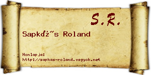 Sapkás Roland névjegykártya