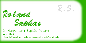 roland sapkas business card