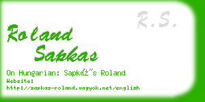 roland sapkas business card